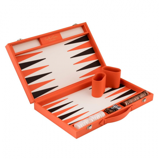 Engelhart Backgammon Medium Orange i gruppen SÄLLSKAPSSPEL / Backgammon hos Spelexperten (250564)