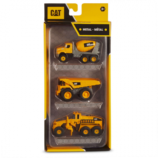 CAT Metal Fordon 3-pack Mixer & Dumper & Grader i gruppen LEKSAKER / Leksaksfordon hos Spelexperten (261-82273)