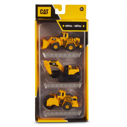 CAT Metal Fordon 3-pack Loader & Excavator & Roller i gruppen LEKSAKER / Leksaksfordon hos Spelexperten (261-82274)