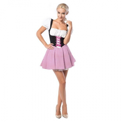 Oktoberfest Dress Eva Pink/Brown i gruppen LEKSAKER / Utklädnad / Oktoberfest hos Spelexperten (266247)