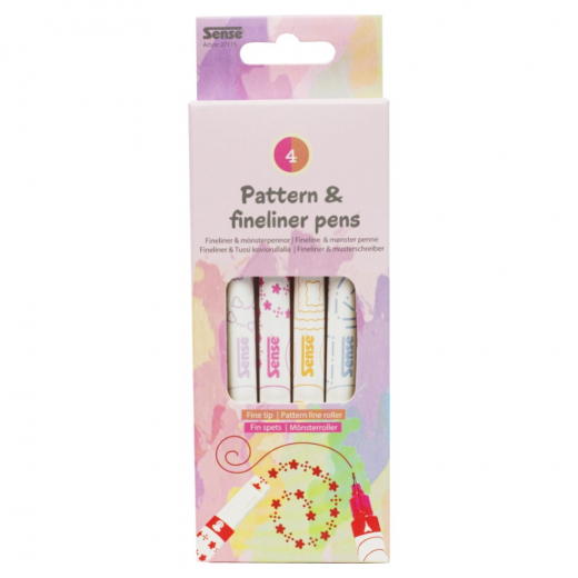 Sense - Pattern & fineliner pennor 4-Pack i gruppen LEKSAKER / Skapa & måla hos Spelexperten (27115)