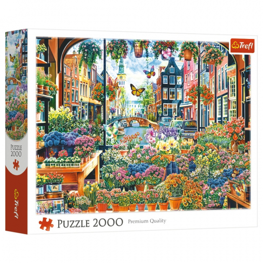 Trefl Pussel: Flowershop in Amsterdam 2000 Bitar i gruppen PUSSEL / 2000 bitar > hos Spelexperten (27128)