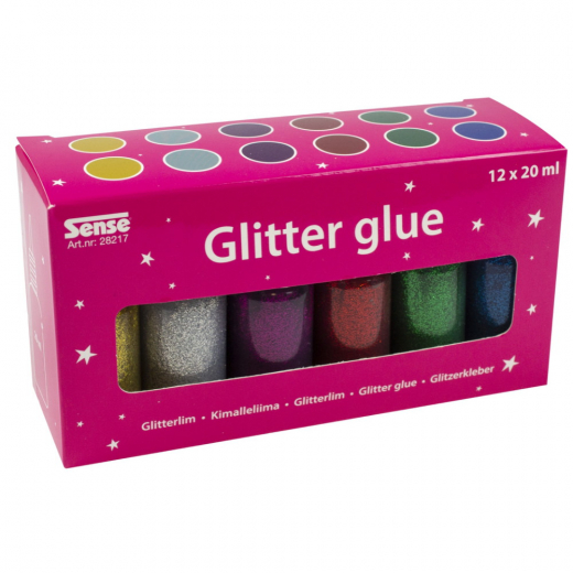 Sense - Glitterlim Flaskor 12-Pack i gruppen LEKSAKER / Skapa & måla hos Spelexperten (28217)