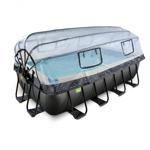 EXIT Black Leather Pool 400cm med sandfilterpump och tak i gruppen LEKSAKER / Vattenlek / Pooler / Pool hos Spelexperten (30.37.42.20)