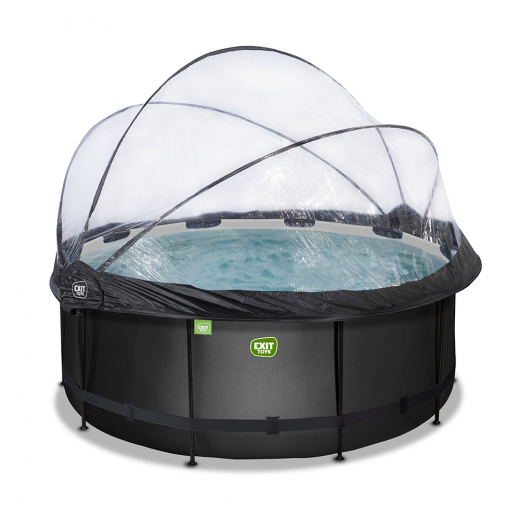 EXIT Black Leather pool ø360cm med sandfilterpump och tak i gruppen LEKSAKER / Vattenlek / Pooler / Pool hos Spelexperten (30.47.12.20)