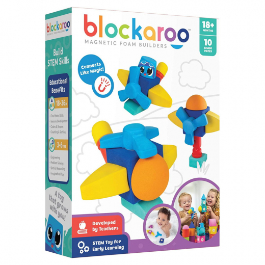 Blockaroo Plane 10 delar i gruppen LEKSAKER / Byggklossar hos Spelexperten (301002)