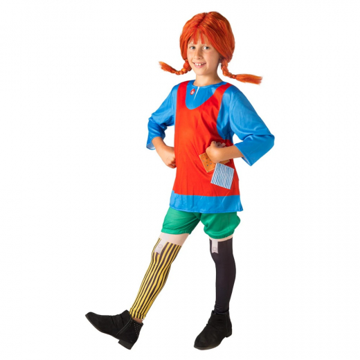 Maskeraddräkt Pippi Långstrump 7-9 år i gruppen LEKSAKER / Maskerad / Maskeraddräkter / Dräkter för barn hos Spelexperten (33190012)