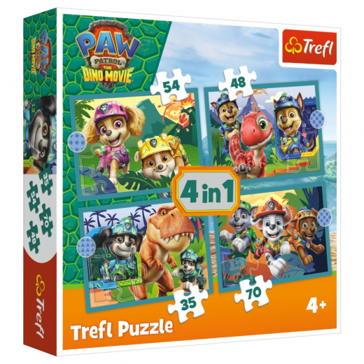 Trefl Pussel: Dinosaur Island 4in1 i gruppen PUSSEL / Barnpussel hos Spelexperten (34687)