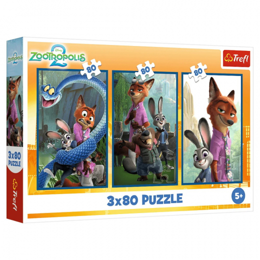 Trefl Pussel Disney Zootropolis 2 - 3 x 80 Bitar i gruppen PUSSEL / Barnpussel hos Spelexperten (34897)