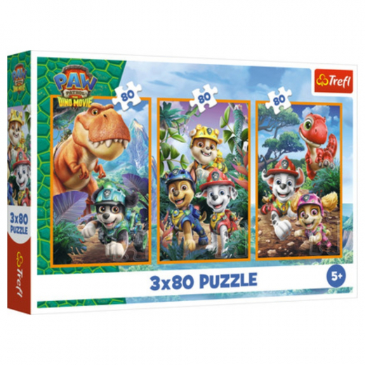 Trefl Pussel: The Dino Heroes Paw Patrol 3x80 Bitar i gruppen PUSSEL / Barnpussel hos Spelexperten (34905)