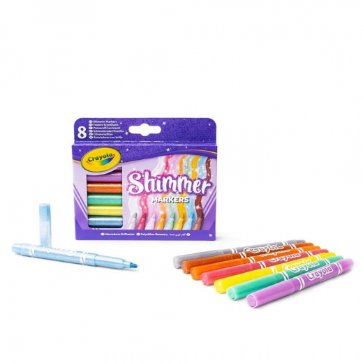Crayola Shimmer Markers - 8 st i gruppen LEKSAKER / Skapa & måla / Crayola hos Spelexperten (358-588648)