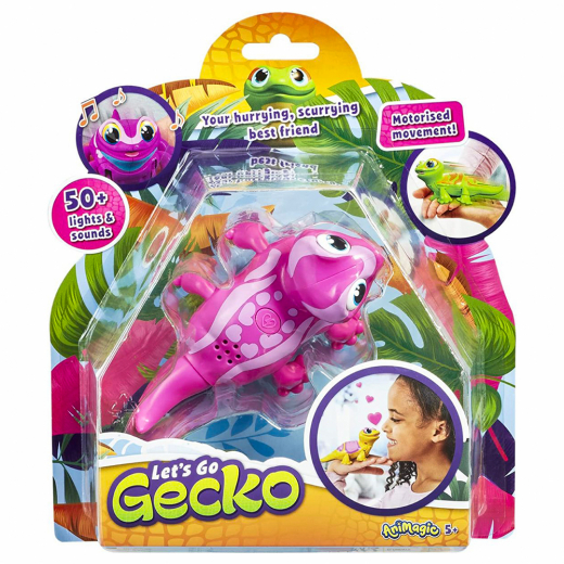 Animagic Lets Go Gecko - Rosa i gruppen LEKSAKER / Interaktiva leksaker hos Spelexperten (36023026-P)