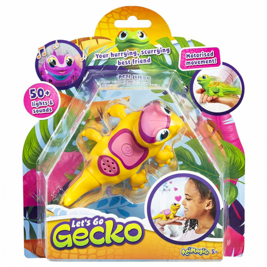 Animagic Lets Go Gecko - Gul i gruppen LEKSAKER / Interaktiva leksaker hos Spelexperten (36023026-Y)