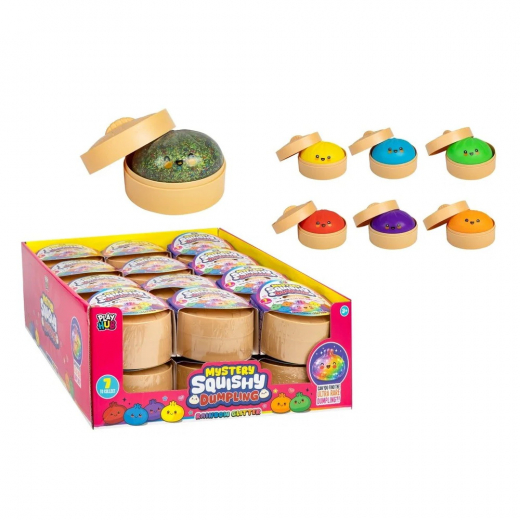 Mystery Squishy Dumplings - Rainbow Glitter 10 cm i gruppen LEKSAKER / Fidgets hos Spelexperten (384-3385)