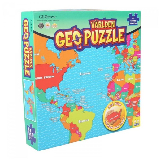 Geo Puzzle: Världen 68 Bitar i gruppen PUSSEL hos Spelexperten (40860287)