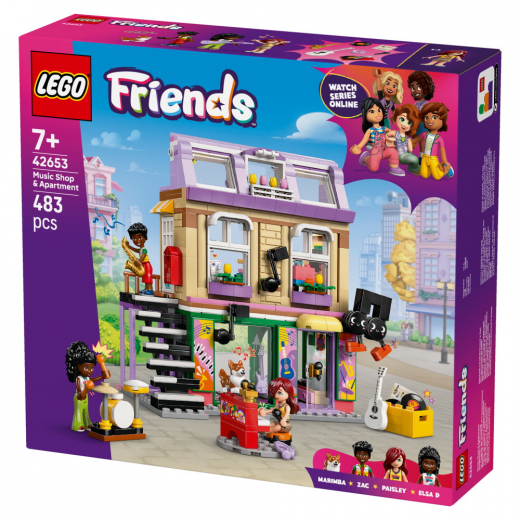 LEGO Friends - Musikaffär & lägenhet i gruppen LEKSAKER / LEGO / LEGO Friends hos Spelexperten (42653)