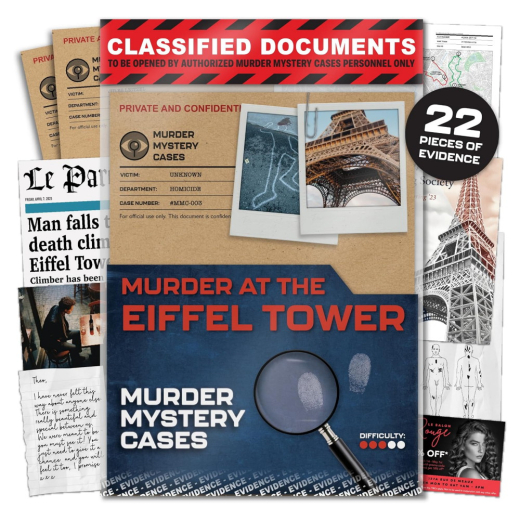 Murder Mystery Cases: Murder at the Eiffel Tower i gruppen SÄLLSKAPSSPEL / Escape Room / Mordgåtor & utredningar hos Spelexperten (5065006752167)