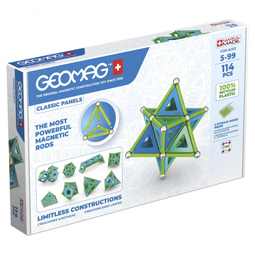 Geomag Klassiska paneler 114 Bitar i gruppen LEKSAKER / Byggklossar / Geomag hos Spelexperten (51024002)