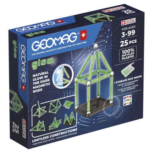 Geomag Glow Recycled 25 Bitar i gruppen LEKSAKER / Byggklossar / Geomag hos Spelexperten (51024013)