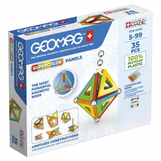Geomag Supercolor Panels Recycled 35 Bitar i gruppen LEKSAKER / Byggklossar / Geomag hos Spelexperten (51024017)