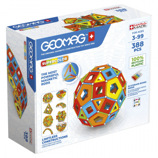 Geomag Supercolor Panels Recycled Masterbox 388 Bitar i gruppen LEKSAKER / Byggklossar / Geomag hos Spelexperten (51024021)