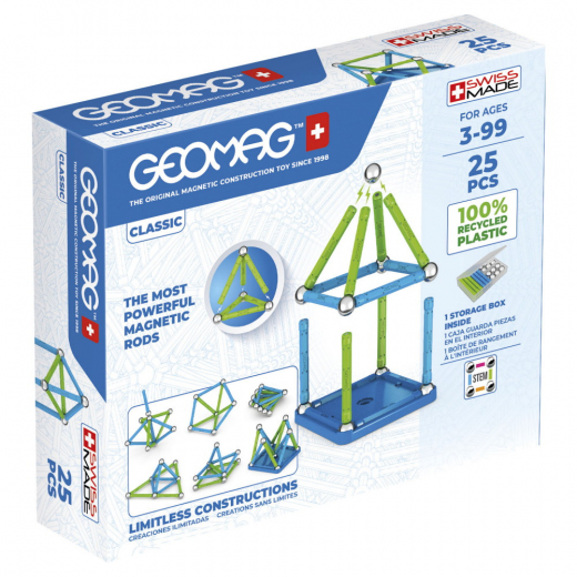 Geomag Classic Recycled 25 Bitar i gruppen LEKSAKER / Byggklossar / Geomag hos Spelexperten (51024023)