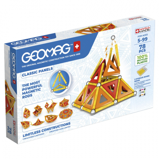 Geomag Classic Panels Recycled 78 Bitar i gruppen LEKSAKER / Byggklossar / Geomag hos Spelexperten (51024024)