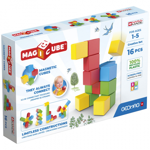 Geomag Magicube recycled Creative Set 16 bitar i gruppen LEKSAKER / Byggklossar / Geomag hos Spelexperten (51024076)