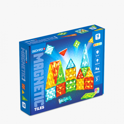 Geomag Magnetic Tiles Gems 16 i gruppen LEKSAKER / Byggklossar / Geomag hos Spelexperten (51024091)