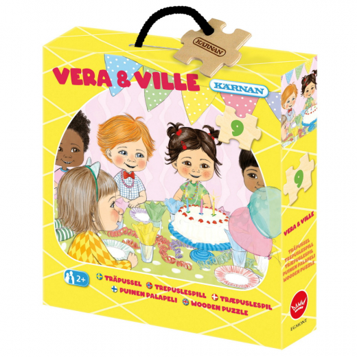 Kärnan Träpussel - Vera & Ville 9 Bitar i gruppen PUSSEL / Barnpussel hos Spelexperten (520083)