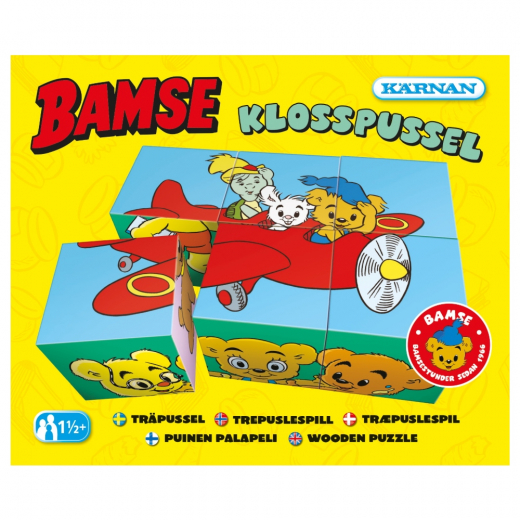 Bamse Klosspussel Trä 6 bitar i gruppen PUSSEL / Barnpussel hos Spelexperten (530030)