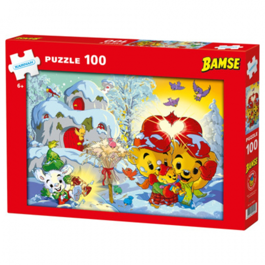 Kärnan Pussel: Bamse Jul 2026 100 Bitar i gruppen PUSSEL / Barnpussel hos Spelexperten (540050)