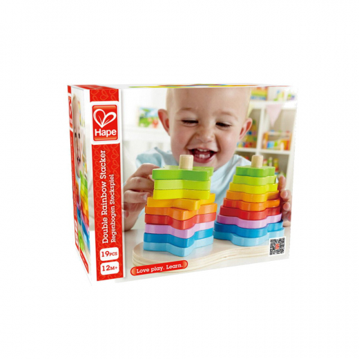 Hape Dubbel Regnbågsstaplare i gruppen LEKSAKER / Barn & baby hos Spelexperten (5620)