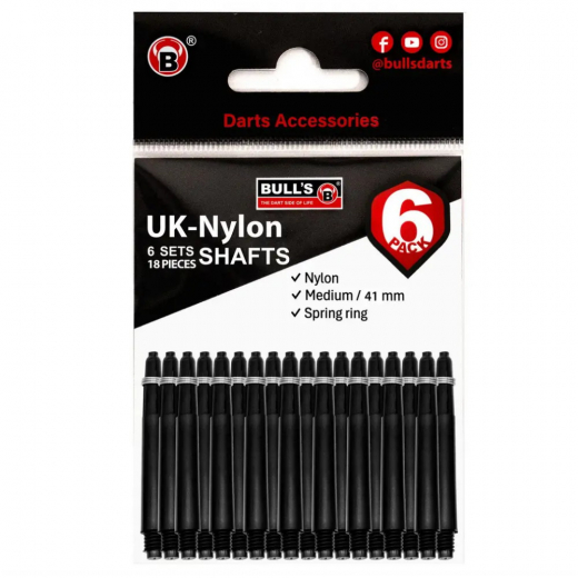 Bull's Shaft - Nylon 6 set medium svart i gruppen SPELBORD / Dart / Tillbehör hos Spelexperten (56201)