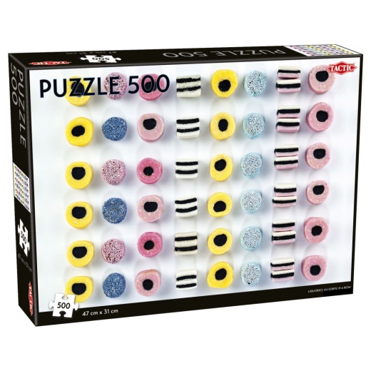 Tactic Pussel: Liquorice Allsorts in a Row 500 bitar i gruppen PUSSEL / < 625 bitar hos Spelexperten (56234)