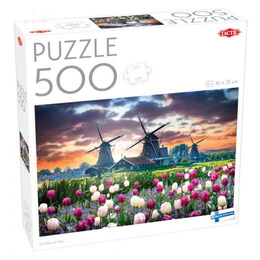 Tactic Pussel: Old Mills and Tulips 500 Bitar i gruppen PUSSEL / < 750 bitar hos Spelexperten (56652)