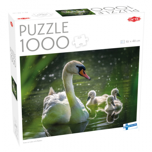 Tactic Pussel: Swan on Lake with Babies 1000 Bitar i gruppen PUSSEL / 1000 bitar hos Spelexperten (59218)