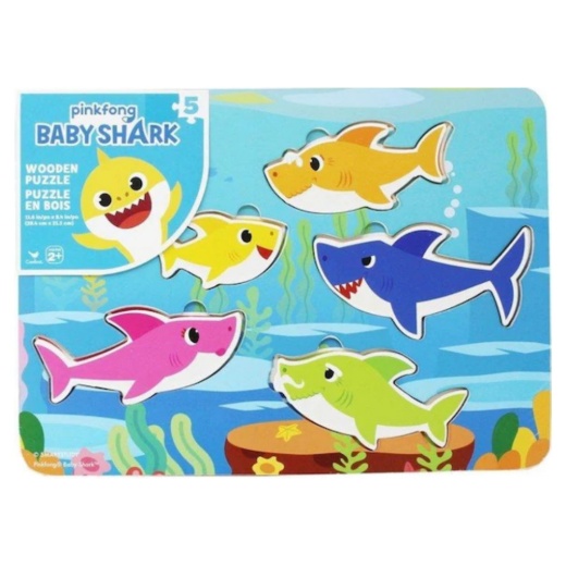 Baby Shark Träpussel 5 bitar i gruppen PUSSEL / Barnpussel hos Spelexperten (6053806)