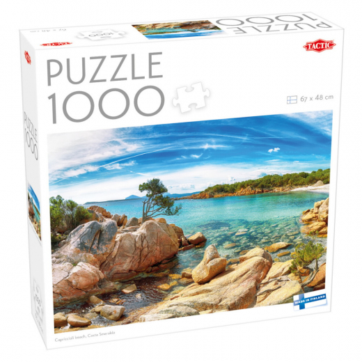 Tactic Pussel: Capriccioli beach, Costa Smeralda 1000 Bitar i gruppen PUSSEL / 1000 bitar hos Spelexperten (60659)