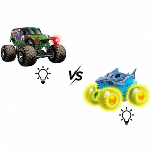 Monster Jam 1:43 Glowing Light 2 Pack i gruppen LEKSAKER / Leksaksfordon hos Spelexperten (6071482)