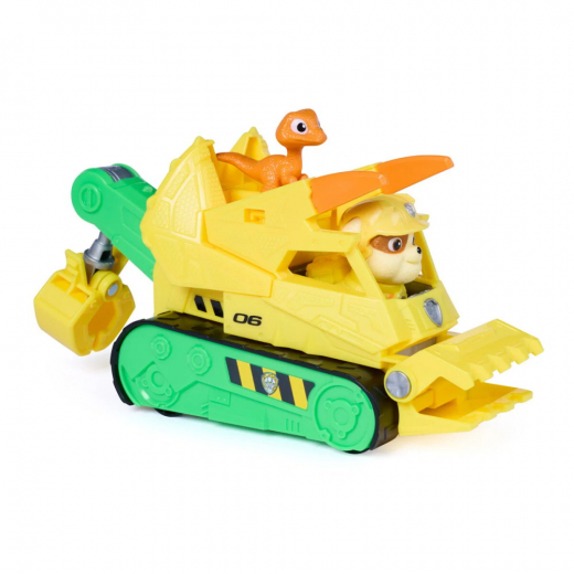 Paw Patrol - The Dino Movie - Rubble Dino Rescue Bulldozer i gruppen LEKSAKER / Figurer och lekset / Paw Patrol hos Spelexperten (6075771)