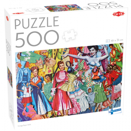 Tactic Pussel: Vintage Pappersdockor 500 Bitar i gruppen PUSSEL / Tactic hos Spelexperten (61060)