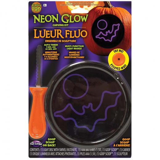 Neon Glow Carving Kit Bat i gruppen LEKSAKER / Utklädnad / Halloween / Tillbehör Halloween hos Spelexperten (6462-B)