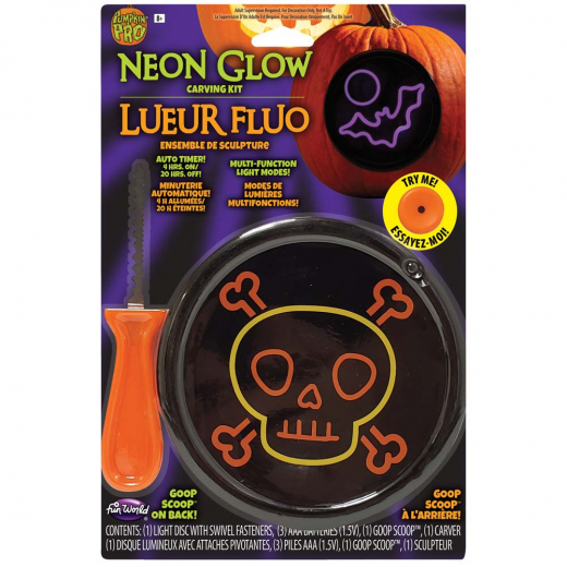 Neon Glow Carving Kit Skull i gruppen LEKSAKER / Utklädnad / Halloween / Tillbehör Halloween hos Spelexperten (6462-S)