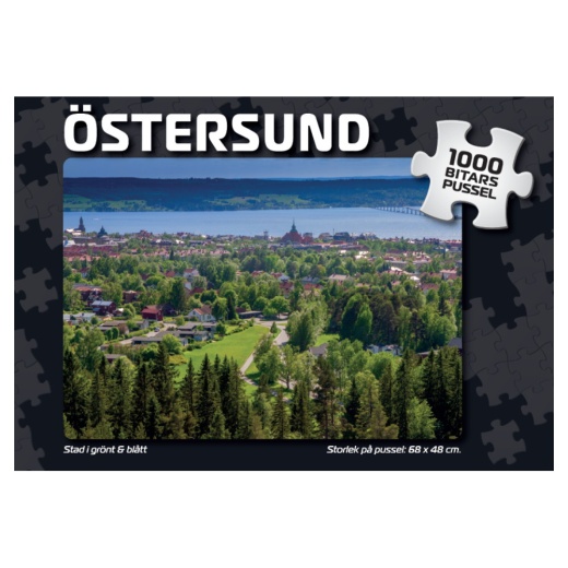 Svenska Pussel: Östersund Stad i grönt & blått 1000 Bitar i gruppen PUSSEL / 1000 bitar hos Spelexperten (7863)