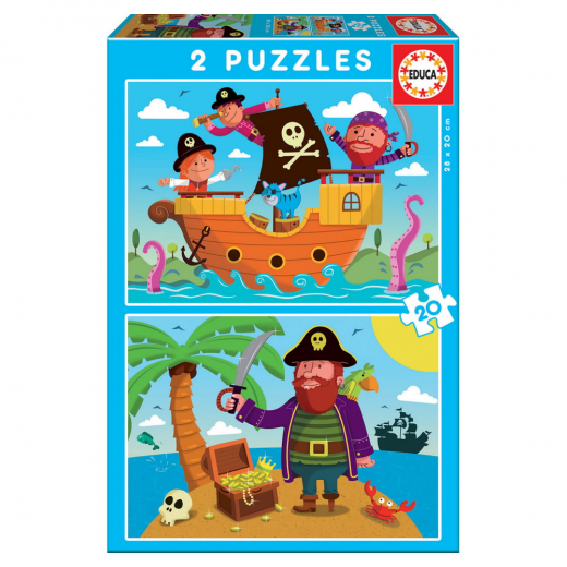 Educa Pussel: Pirater 2x20 Bitar i gruppen PUSSEL / Barnpussel hos Spelexperten (80-17149)