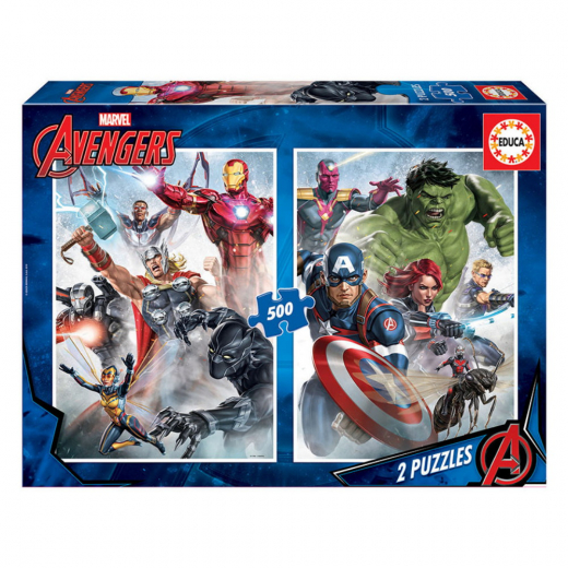 Educa Pussel Marvel Avengers 2x500 Bitar i gruppen PUSSEL / Educa hos Spelexperten (80-17994)