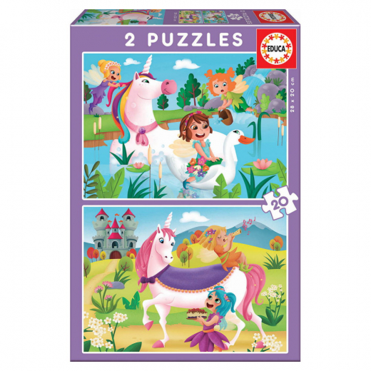 Educa Pussel: Unicorns and fairies 2x20 Bitar i gruppen PUSSEL / Barnpussel hos Spelexperten (80-18064)