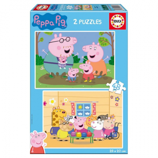 Educa Pussel: Peppa Pig 2x48 Bitar i gruppen PUSSEL / < 750 bitar hos Spelexperten (80-20327)