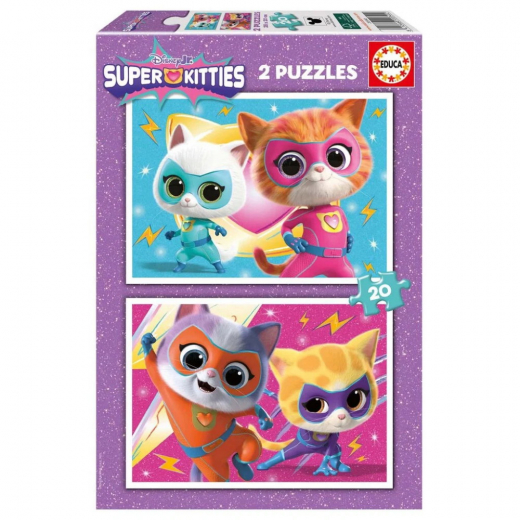 Educa Pussel: Disney Junior Super Kitties 2 x 20 Bitar i gruppen PUSSEL / Barnpussel hos Spelexperten (80-20340)